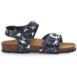 Sandali Navy Con Strappi In Velcro Plantare In Pelle Pitt Kids 45289 35