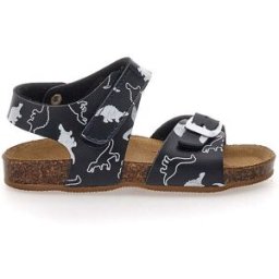Sandali Neri Con Strappo In Velcro Plantare In Pelle Pitt Kids 47327 24