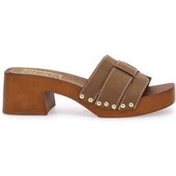 Zoccoli Ciabatte Marroni Con Tacco a Blocco Pittarello 8657 37