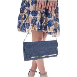 Clutch Elegante in Tessuto Color Denim Coveri Collection 0189 --