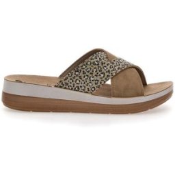 Ciabatte con Fasce Incrociate Beige ed Effetto Maculato Inblu 13 FT 40