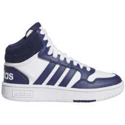 Sneakers Mid-Cut Bianche e Blu Adidas Hoops 3 Mid K 38