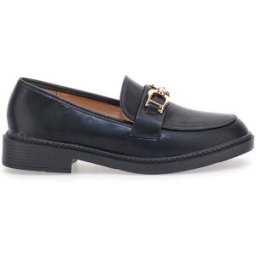 Mocassini neri con morsetto oro FIRST LADY 473 39