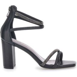 Sandali Neri Con Tacco Alto e Strass The First 254 37