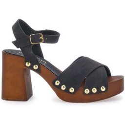 Zoccoli Sandali Neri Con Tacco 9 Cm Pittarello 8507 38