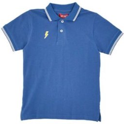 Polo Blu con Bordini Bianchi Pitt Kids PT-B-PL-05032 6