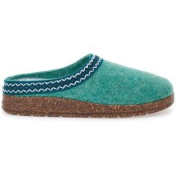 Pantofole Verdi in Feltro con Bordo Ricamato e Plantare Estraibile Pittarello Stella Del Nord Bio2 40