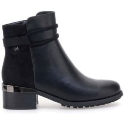 GMV Stivaletti Neri con Tacco Largo e Dettaglio Cromato Gian Marco Venturi TR0323 37