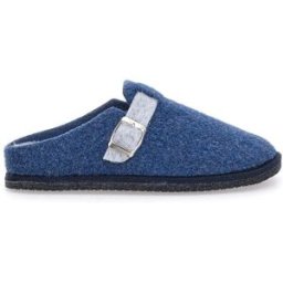 Pantofole Blu in Feltro con Fibbia e Plantare Estraibile Grazie 1 41