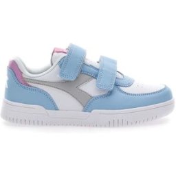 Sneakers Bianche e Celesti con Logo Grigio Diadora Raptor Low Ps 30
