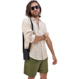 Costume Boxer Mare Verde da Uomo Con Tasche Aqu77 001 S