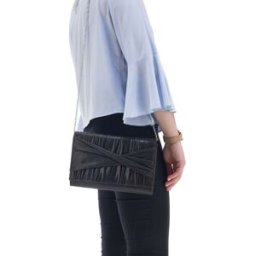 Pochette Nera Satinata con Tracolla Coveri Collection 0189 --