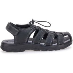 Sandali neri con velcro ed elastico johes land 2208 43