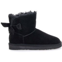 Stivaletti Neri in Vera Pelle Scamosciata con Fiocco Pittarello Wow 18175 36