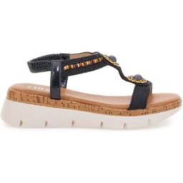 Sandali Neri Con Applicazioni e Perline The First 60785 37