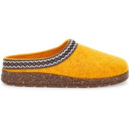 Pantofole Gialle in Feltro con Bordo Ricamato Pittarello Stella Del Nord Bio2 40