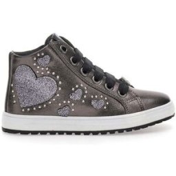 Sneakers Argento con Cerniera e Cuori Glitterati Laura Biagiotti 87049386 da Bambina 32