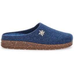 Pantofole Blu in Feltro con Fiore in Metallo e Plantare Estraibile Pittarello Stella Del Nord Bio6 37