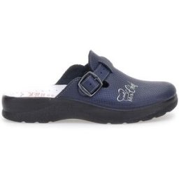 Ciabatte Blu Made In Italy Con Sottopiede In Vera Pelle Mrs Chef 8005 40