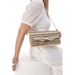 Clutch Elegante in Rafia Beige Coveri Collection 0189 --