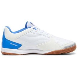 Scarpe da calcetto bianche con dettagli neri e blu Puma Pressing IV 46