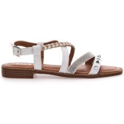 Sandali Bianchi Con Suola Flat e Borchie The First 313811 40