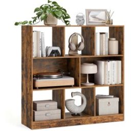 VASAGLE Libreria da Esposizione in Legno, Marrone Vintage