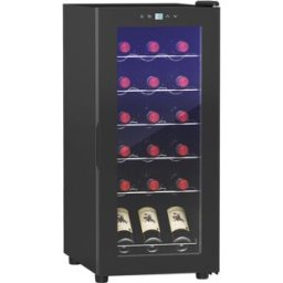 Homcom Cantinetta Frigorifero per 18 Bottiglie di Vino con Display Digitale, Luce LED e Controllo Temperatura, Nero