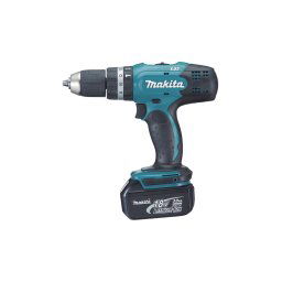 Trade Shop - Trapano Avvitatore Con Percussione Makita Dhp453rfx4 Con 74 Accessori -