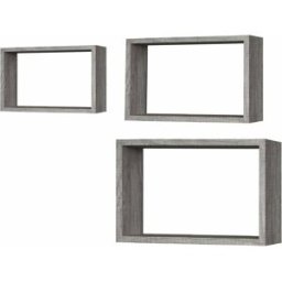 Vestiamo Casa - Mensole cubo da parete in legno Grigio - set 3 pezzi