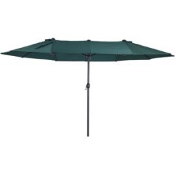 Outsunny Ombrellone da Giardino Doppio con Apertura a Manovella, Acciaio e Poliestere, 460x270x240cm Aosom