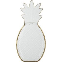 altri brand Piattino ananas in vetro bordo oro