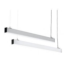 Trade Shop - Plafoniera 40w 120cm Con Cavi Sospensione Alluminio Silver Illuminazione Luce 6500k 00640 -