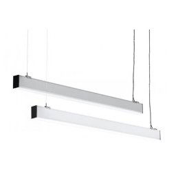 Trade Shop - Plafoniera 40w 120cm Con Cavi Sospensione Alluminio Silver Illuminazione Luce 4000k 00657 -
