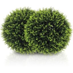 Homcom Set di 2 Piante Artificiali a Sfera con Foglie di Cedro per Casa e Giardino Ø45 cm, Verde