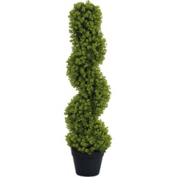 Homcom Pianta Finta di Eucalipto a Spirale con Vaso Incluso per Interno ed Esterno, Altezza 90 cm, Verde
