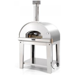 Fontana Forni Fontana Mangiafuoco INOX - Forno a legna da esterno con carrello