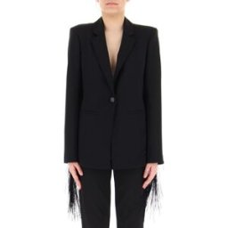 PATRIZIA PEPE Blazer con frange NERO 44