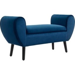 Homcom Panca Contenitore Imbottita per Camera da Letto e Ingresso, Panca Fondo Letto in Tessuto Vellutato con Braccioli, 118x42x66cm, Blu Aosom