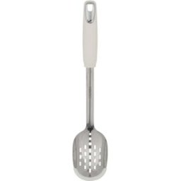 KASANOVA Cucchiaione forato acciaio inox bianco con bordo silicone