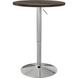 Homcom Tavolo Alto da Bar con Altezza Regolabile, Piano Girevole e Base in Acciaio, Ø60x69-91cm, Marrone Aosom