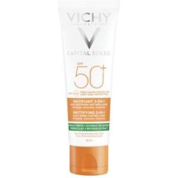 VICHY (L'Oreal Italia SpA) Capital Soleil Trattamento Opacizzante 3 in 1 SPF 50+ - Protezione Solare Molto Alta - 50 ml