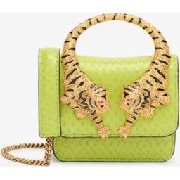 Roberto Cavalli Roar Bag Con Tigri Gioiello - Female Borse Mini Verde Chiaro UNICA