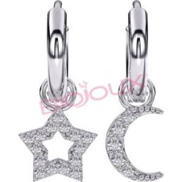 BJT228 ORECCHINI STAR&MOON STAINLESS STEEL