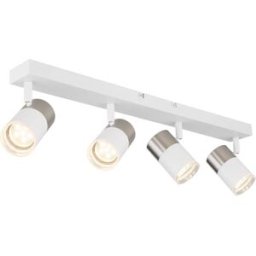 Tecnomat BARRA GLOBO LILLY 4xGU10 FINO 25W METALLO BIANCO SATINATO ORIENTABILE