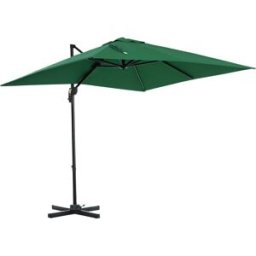 Outsunny Ombrellone da Giardino a Manovella 2.5x2.5 m con Rotazione 360° e Parasole Regolabile, Verde