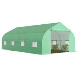Outsunny Serra da Giardino 6x3x2m con Tetto a Spiovente in PE per Piante, Verde Aosom