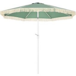 Outsunny Ombrellone da Giardino a Manovella Inclinabile e Palo a 2 Sezioni, Poliestere e Metallo, 2.6x2.4 m, Verde