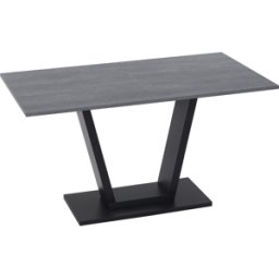 Homcom Tavolo da Pranzo per 4-6 persone con Piano Effetto Marmo e Base in Acciaio, 140x80x76cm, Nero Aosom