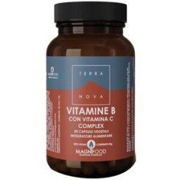 FORLIVE Srl Vitamina B con Vitamina C Complex - Terranova - 50 capsule vegetali - Integratore alimentare di Vitamine per il sostegno di corpo e mente